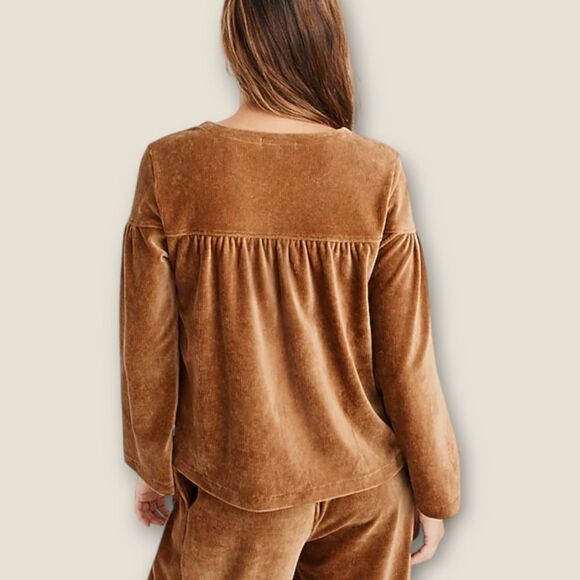 Madewell Texture & Thread Brown Corduroy Swing Top - Picture 7 of 7